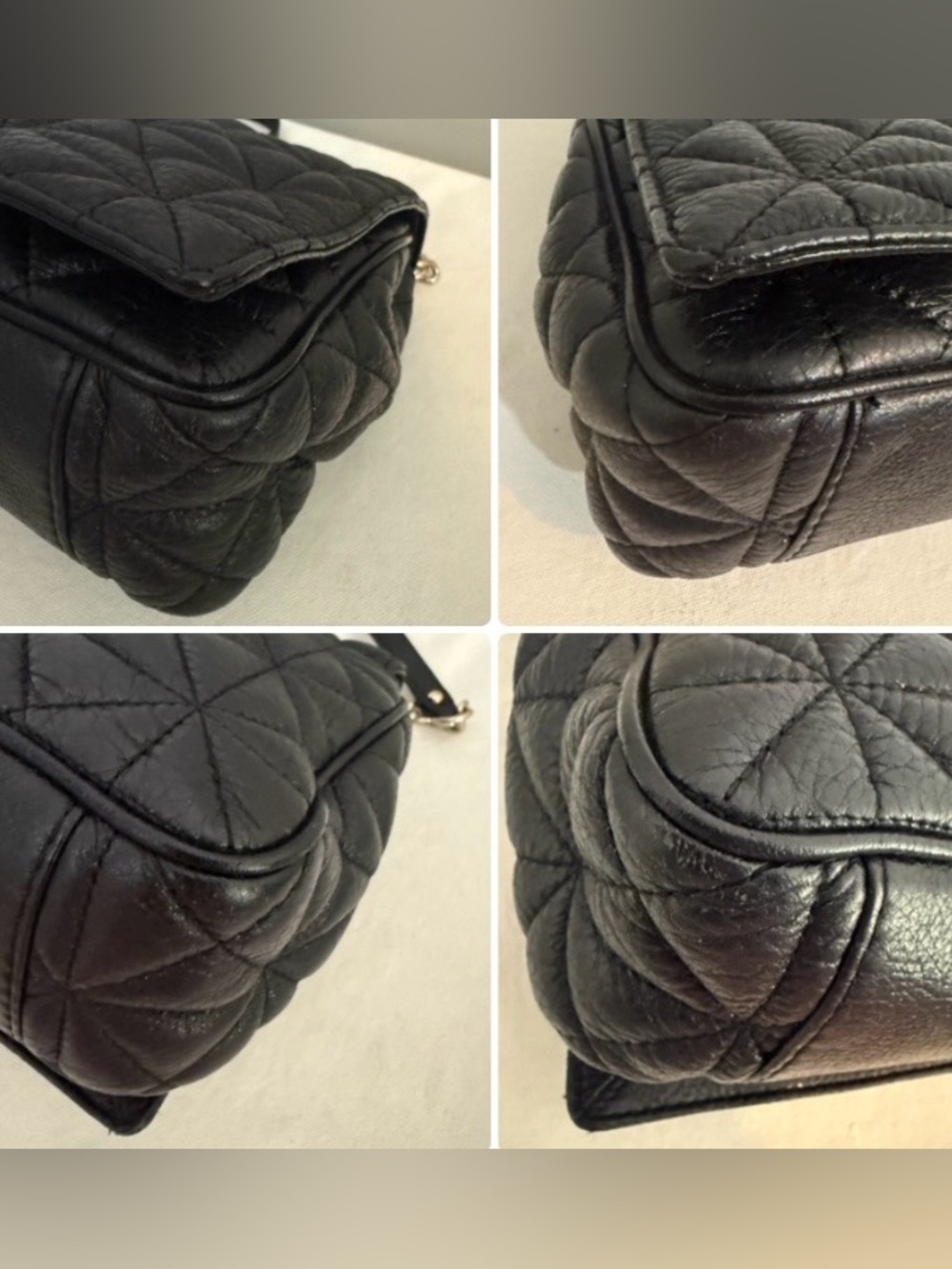 kate spade Delaney Black Quilted Leather Chain Shoulder Bag with Gold Hardware - Picture 10 of 16